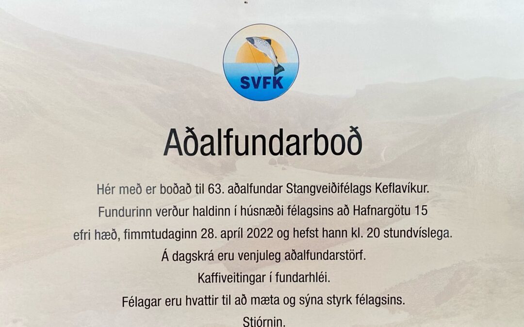 Aðalfundarboð SVFK 2022